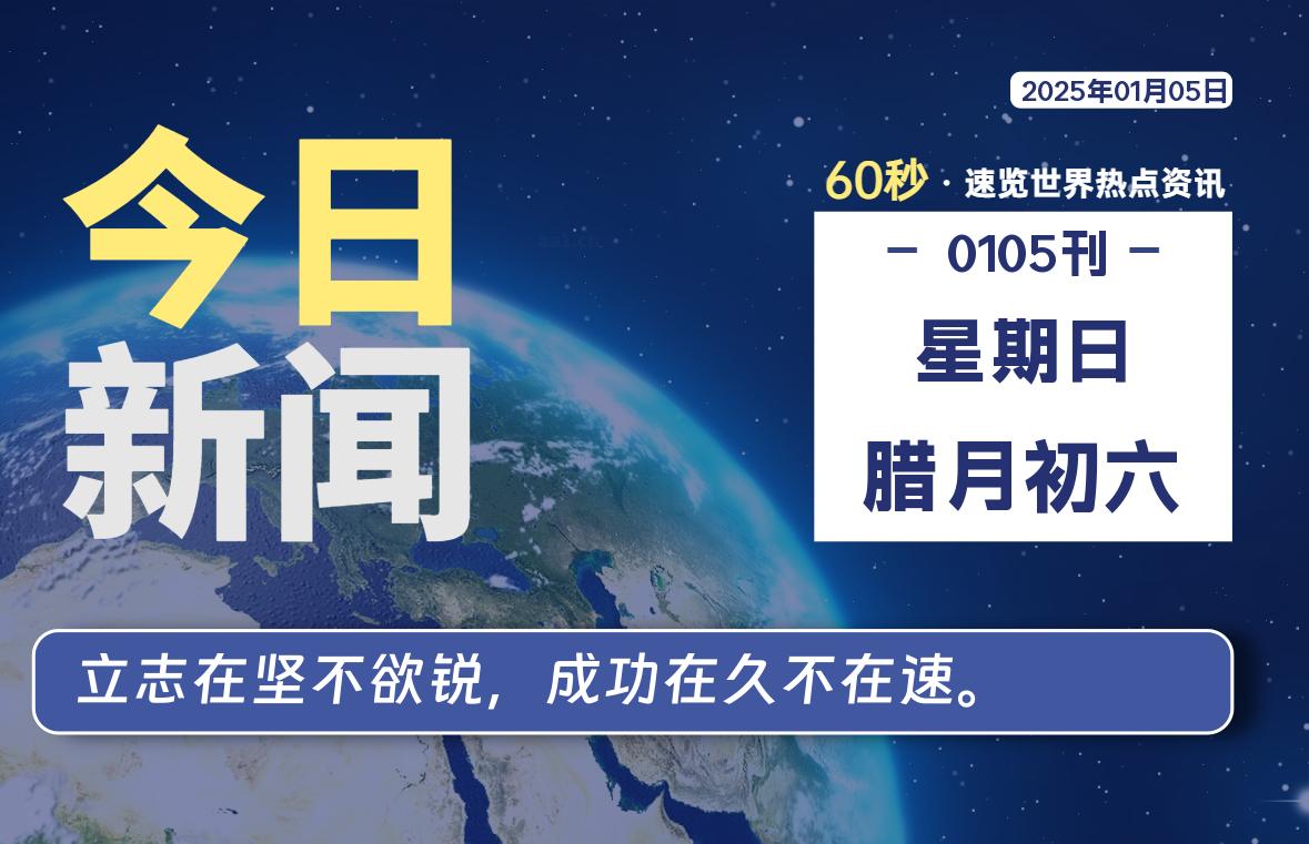 01月05日，星期日, 每天60秒读懂全世界！-科迅博客