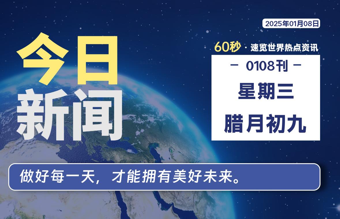 01月08日，星期三, 每天60秒读懂全世界！-科迅博客